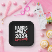 Assiettes En Carton Kamala Walz Évidemment 2024 Harris Waltz 2024 (Fête)