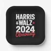 Assiettes En Carton Kamala Walz Évidemment 2024 Harris Waltz 2024 (Recto)