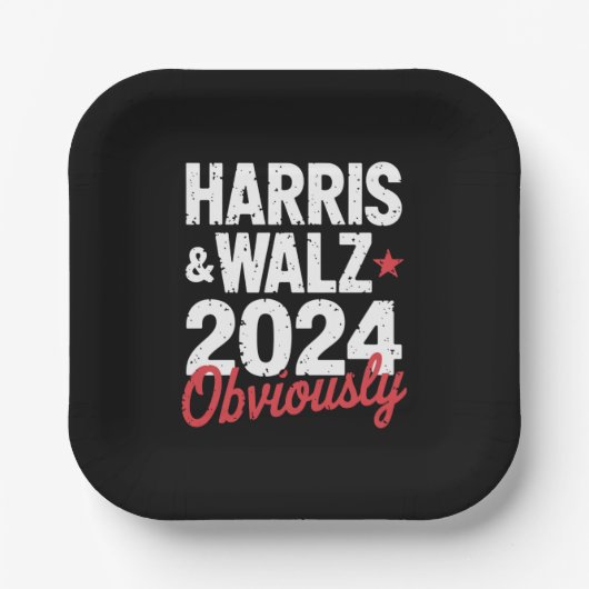 Assiettes En Carton Kamala Walz Évidemment 2024 Harris Waltz 2024 (Recto)