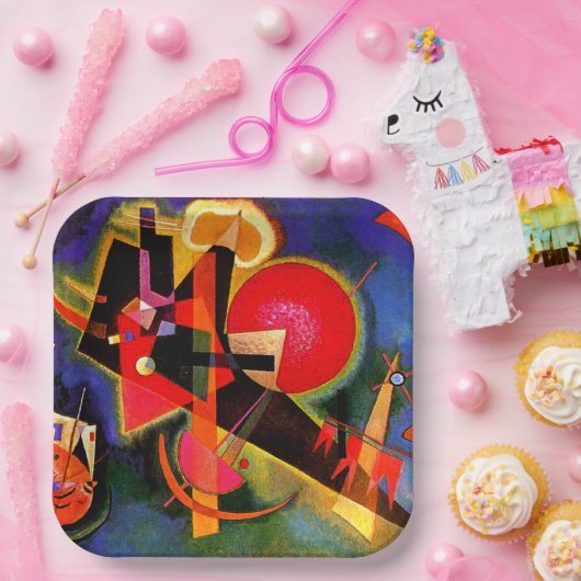 Assiettes En Carton Kandinsky - En Bleu, oeuvres d'art célèbres (Fête)