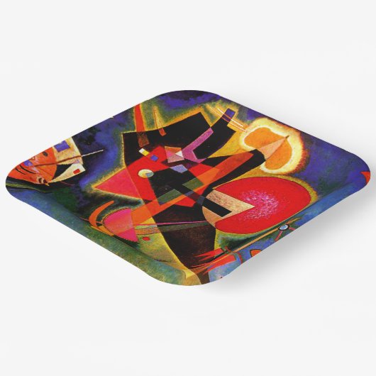 Assiettes En Carton Kandinsky - En Bleu, oeuvres d'art célèbres (Angulaire)