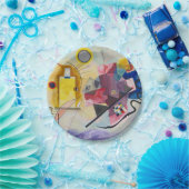 Assiettes En Carton KANDINSKY - Jaune Rouge Bleu (Fête)