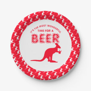 Assiettes En Carton Kangaroo Beer, fête de Noël australienne