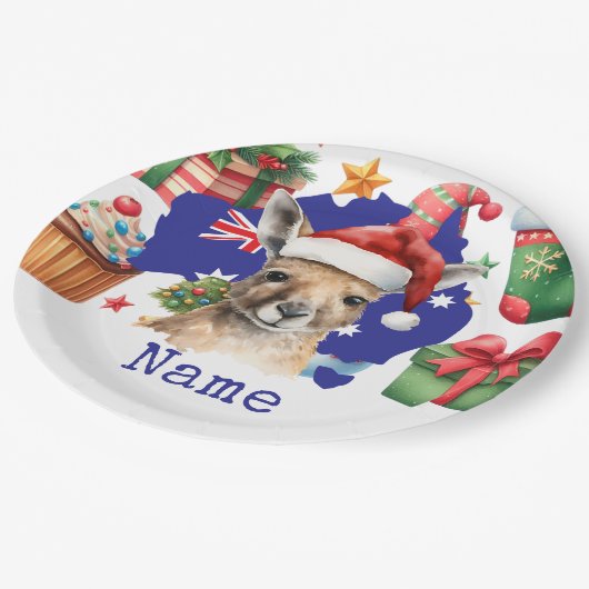 Assiettes En Carton Kangaroo on Australia Flag (Angle)