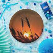 Assiettes En Carton Kansas Blé Sunset silhouette closeuse (Fête)