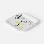 Assiettes En Carton Karaoke Party Échelle musicale Microphone Jaune (Angulaire)