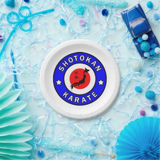 Assiettes En Carton Karaté de Shotokan (Fête)