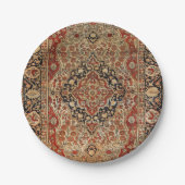 Assiettes En Carton Kashan perse brûlé orange jaune  (Devant)