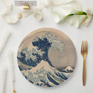 Assiettes En Carton Katsushika Hokusai. La Grande Vague au large de Ka