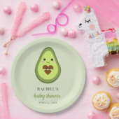 Assiettes En Carton Kawaii Avocado Pregnant Baby shower mou Minimal (Fête)