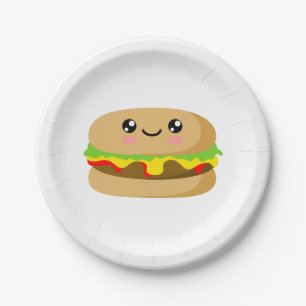 Assiettes En Carton Kawaii Burger