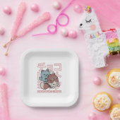 Assiettes En Carton Kawaii Cat with Chocolate Milk – Japanese Pop Art (Fête)
