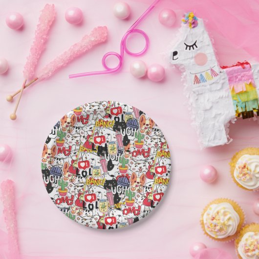 Assiettes En Carton kawaii funny pet design - cute animal lover  (Fête)