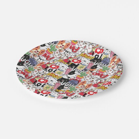 Assiettes En Carton kawaii funny pet design - cute animal lover (Angle)
