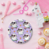 Assiettes En Carton Kawaii Ghost Bubble Tea Motif -Cute Pastel Ghost (Fête)