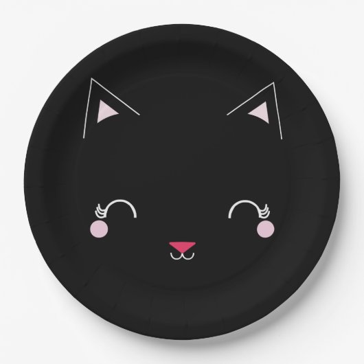 Assiettes En Carton kawaii kitty CAT BIRTHDAY party plaque papier 2 (Devant)