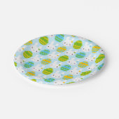 Assiettes En Carton Kawaii Lapin de Pâques & Oeufs (Angle)