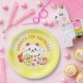 Assiettes En Carton Kawaii Oriental Lucky Chat fête d'anniversaire (Fête)