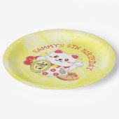 Assiettes En Carton Kawaii Oriental Lucky Chat fête d'anniversaire (Angle)