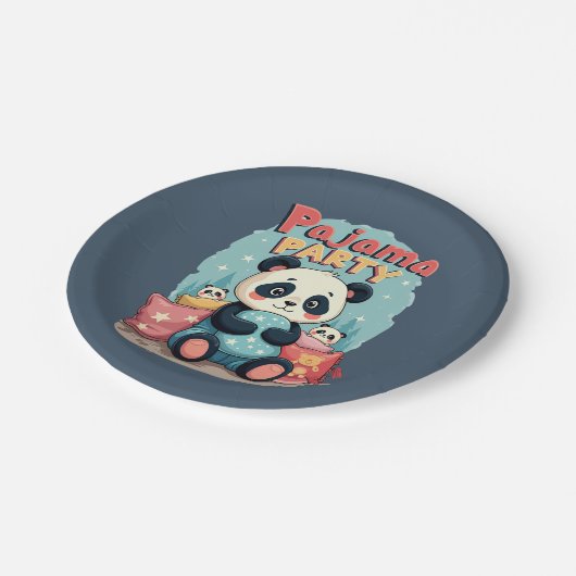 Assiettes En Carton Kawaii Panda Pajama Party Cosy Slepov esthétique (Angle)