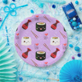 Assiettes En Carton Kawaii Sushi Motif (Fête)
