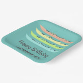 Assiettes En Carton Kayaks couleur Pastel sur Turquoise Personnalisé (Angulaire)