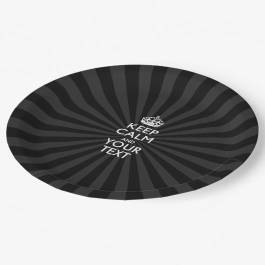 Assiettes En Carton KEEP CALM personnalisé et votre texte en rafale (Angle)