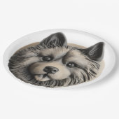 Assiettes En Carton Keeshond Chien 3D inspiré (Angle)