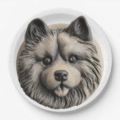 Assiettes En Carton Keeshond Chien 3D inspiré (Devant)