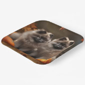 Assiettes En Carton Keeshond Chiot Automne Citrouille délice (Angulaire)