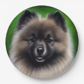Assiettes En Carton Keeshond Dog en tenue de jour St. Patrick (Devant)