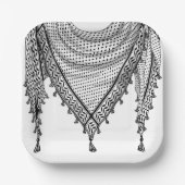 Assiettes En Carton Keffiyeh Écharpe palestinienne tissu traditionnel (Recto)