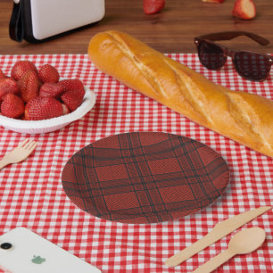 Assiettes En Carton Kefieh de Palestine noir et ROUGE