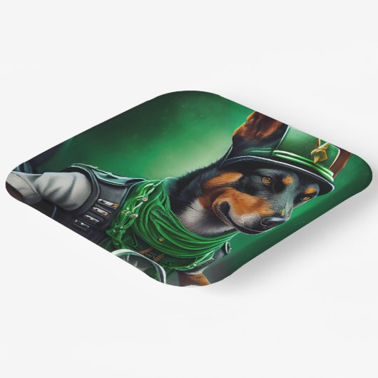 Assiettes En Carton Kelpie australienne conduite vélo St. Patrick's Da (Angulaire)