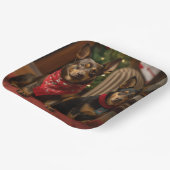 Assiettes En Carton Kelpie australienne près de la cheminée Noël (Angulaire)