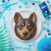 Assiettes En Carton Kelpie Chien australien 3D inspiré (Fête)