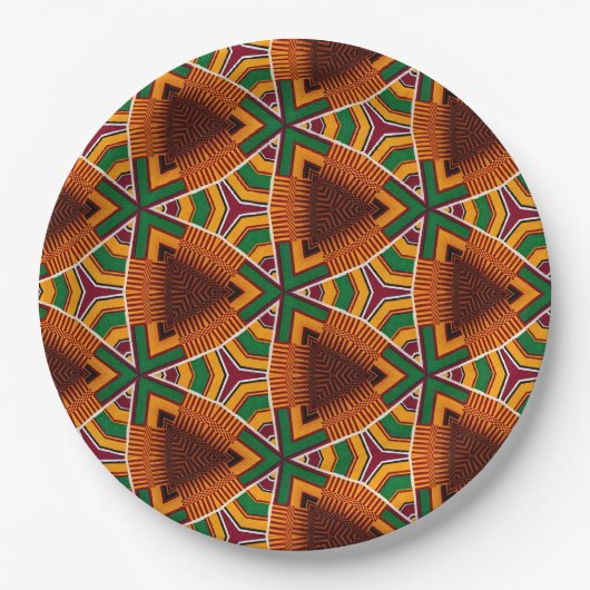 Assiettes En Carton Kente Geometrics Kwanzaa Afrocentric (Devant)
