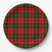 Assiettes En Carton Kerr tartan rouge vert plaid (Devant)