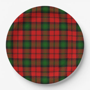 Assiettes En Carton Kerr tartan rouge vert plaid