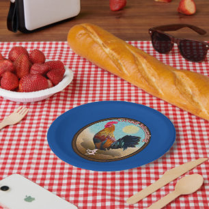 Assiettes En Carton Key West - Coq tzigane Good Morning Vintage Oval