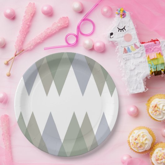 Assiettes En Carton Khaki triangles (Fête)