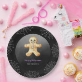 Assiettes En Carton Kids Halloween Party Skeleton Black Paper (Fête)