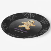 Assiettes En Carton Kids Halloween Party Skeleton Black Paper (Angle)
