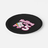 Assiettes En Carton Kids Skate Party - 5e anniversaire - Roller Skate (Angle)