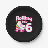 Assiettes En Carton Kids Skate Party - 6e anniversaire - Roller Skate (Devant)