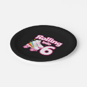 Assiettes En Carton Kids Skate Party - 6e anniversaire - Roller Skate (Angle)