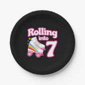 Assiettes En Carton Kids Skate Party - 7e anniversaire - Roller Skate (Devant)