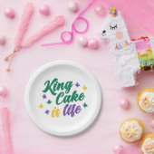 Assiettes En Carton King Cake est la vie (Fête)
