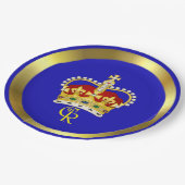 Assiettes En Carton King Charles III Monogramme et plaque de papier de (Angle)