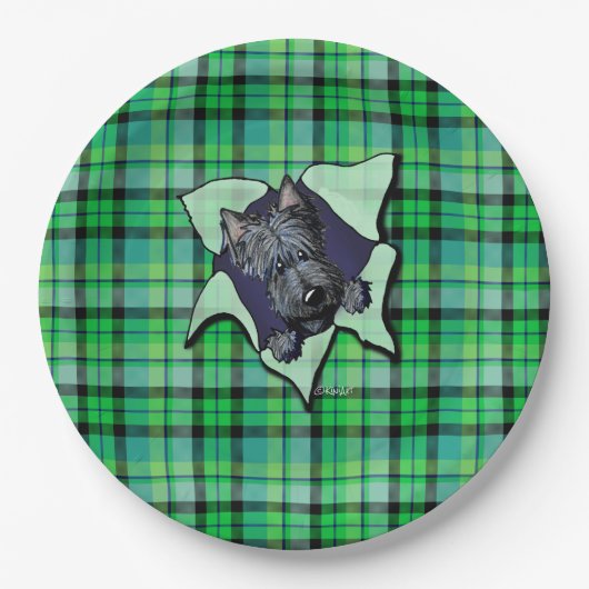 Assiettes En Carton KiniArt Christmas Scottie BLAST Plaques en papier (Devant)